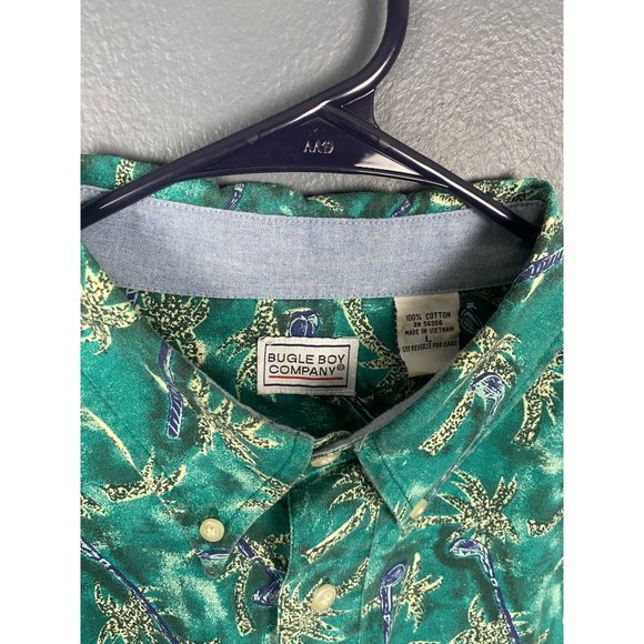 BUGLE BOY COMPANY Hawaiian Sz. L Men's Short Sleeve Shirt - Picture 3 of 10